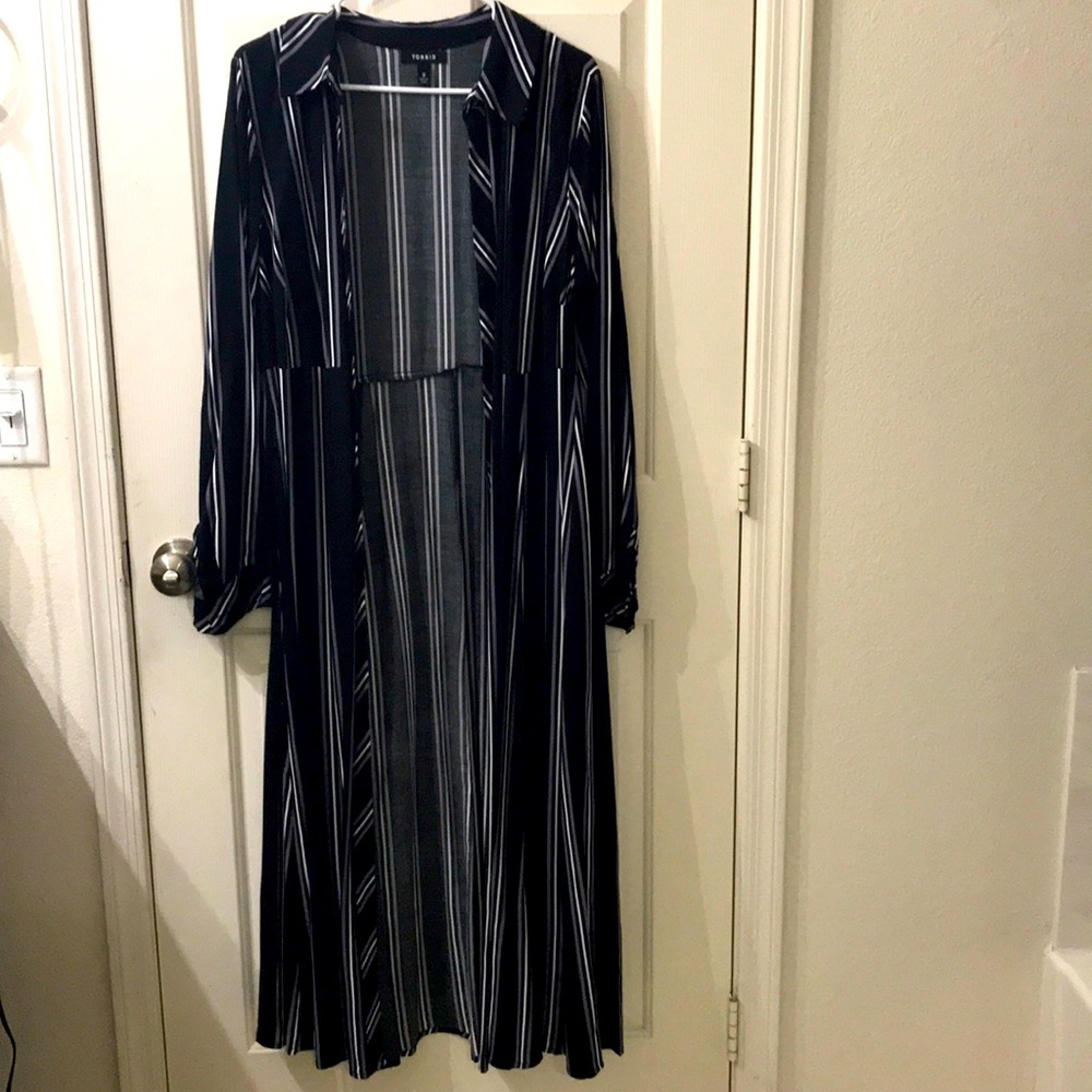 Torrid striped challis duster. BNWOT